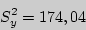 \begin{displaymath}
S_y^2 = 174,04
\end{displaymath}