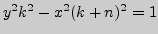 $ \dr{y^2}{k^2}-\dr{x^2}{(k+n)^2}=1$