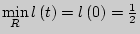$\mathop {\min }\limits_R l\left( t \right) = l\left( 0 \right) = \frac{1}{2}$