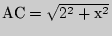 $ = \sqrt
{2^2 + ^2} $