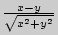 $\frac{x - y}{\sqrt {x^2 + y^2} }$
