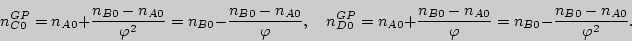 \begin{displaymath}
n_{C0}^{GP} = n_{A0} + \frac{n_{B0} - n_{A0} }{\varphi ^2} =...
...0} }{\varphi } = n_{B0} -
\frac{n_{B0} - n_{A0} }{\varphi ^2}.
\end{displaymath}