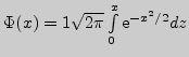 $ \Phi(x)=\dr{1}{\sqrt{2\pi}}\int\limits_{0}^{x}{\rm
e}^{-x^2/2}dz$